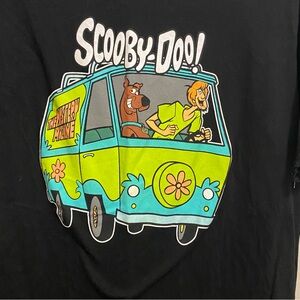Mens Scooby Doo Graphic Tee T Shirt Black L Large 42” Mystery Machine Shaggy